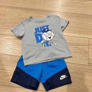 Nike Gray and Blue Toddler Graphic Set